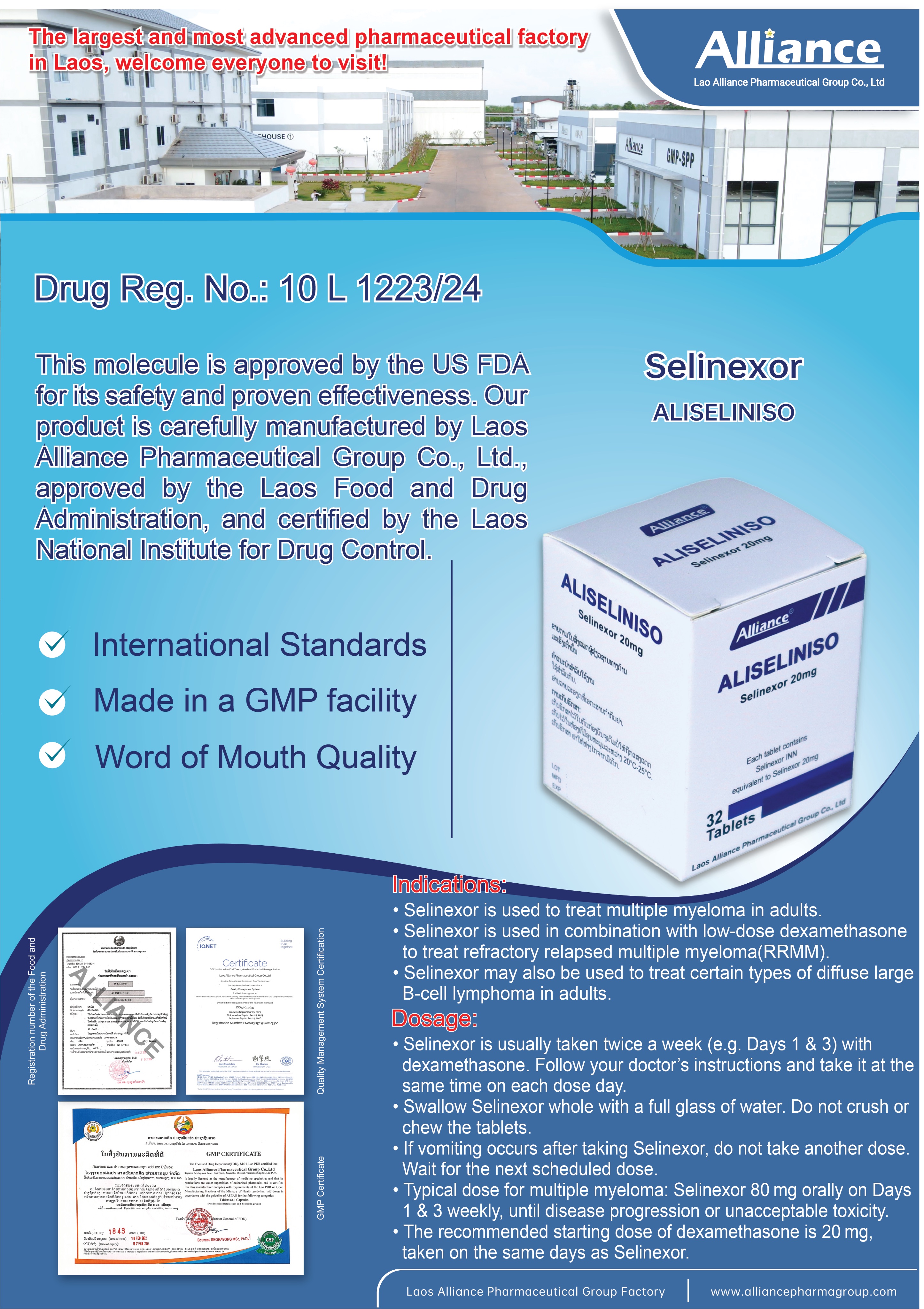 塞利尼索片Selinexor 20mg.