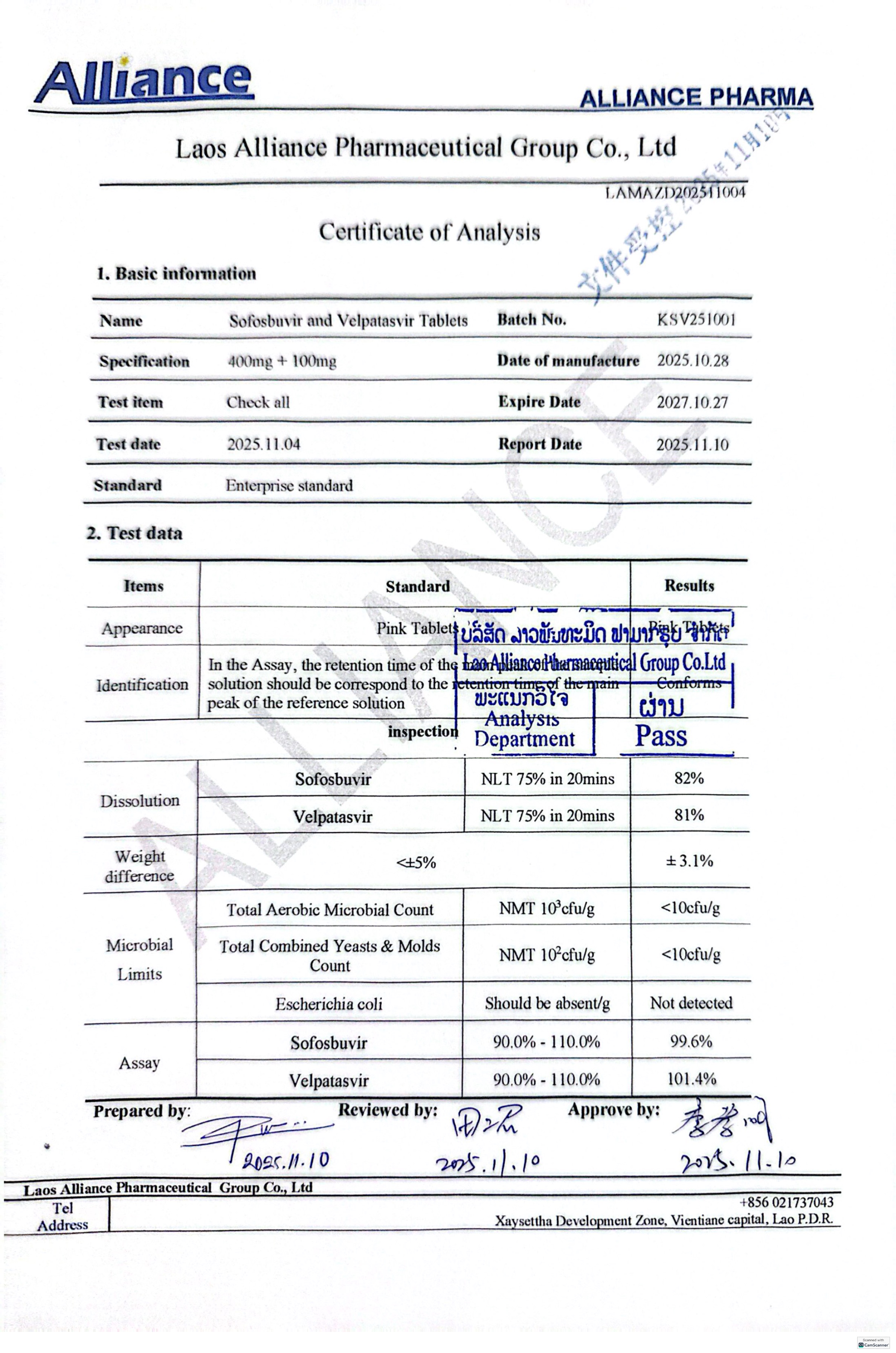 吉三代（索磷布韦 维帕他韦）Sofosbuvir Velpatasvir